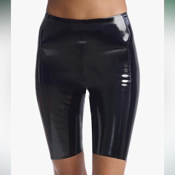 Commando Pants - Commando Patent leather tummy control Biker Shorts Black Small Shiny Lacquer